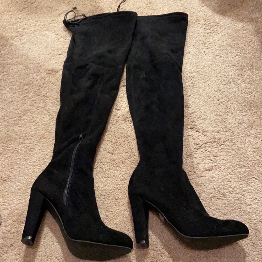 Over the knee Black Suede Boots